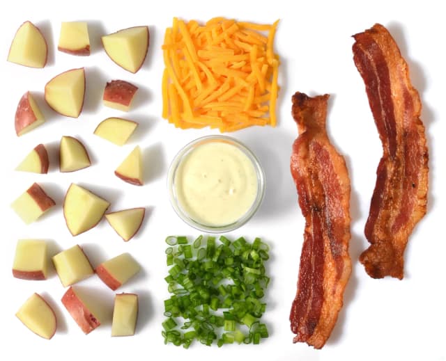 Salada de Batata com Bacon e Maionese: prato pronto