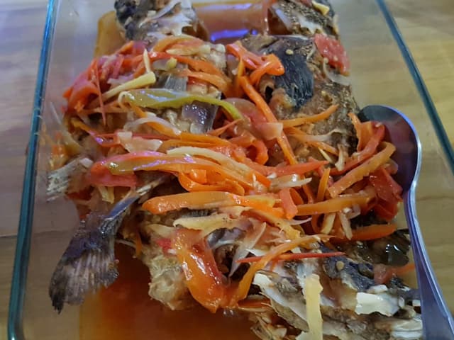 Sardinha na Panela de Pressão Tipo Escabeche Fácil: prato pronto