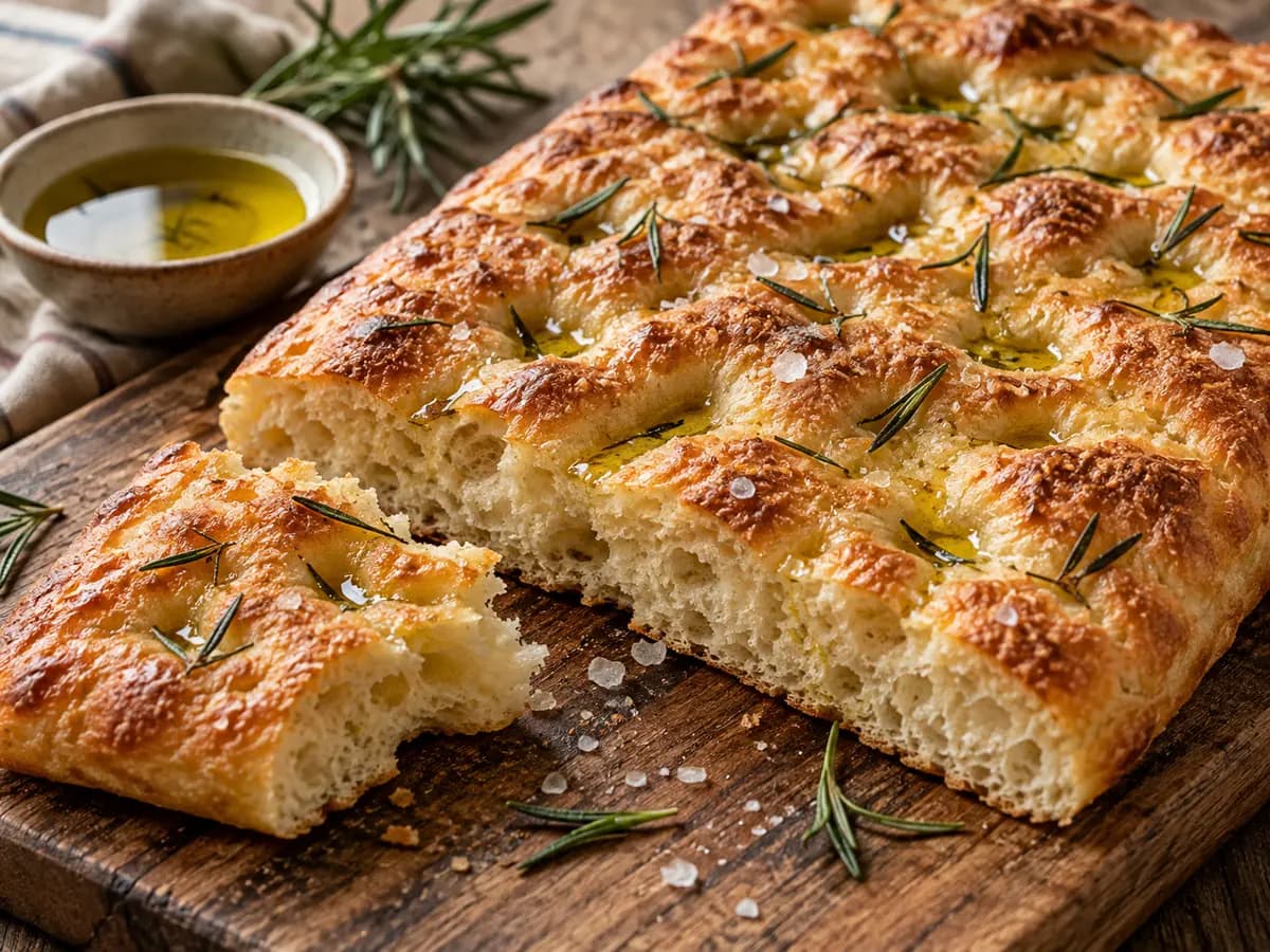Schiacciata Toscana: Pão Italiano Caseiro: foto do prato pronto