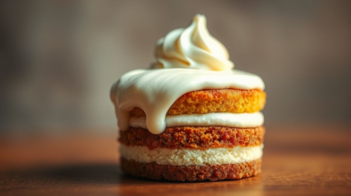 Close-up de petit gâteau com sorvete derretendo levemente, fundo desfocado e iluminação aconchegante, estilo culinário gourmet