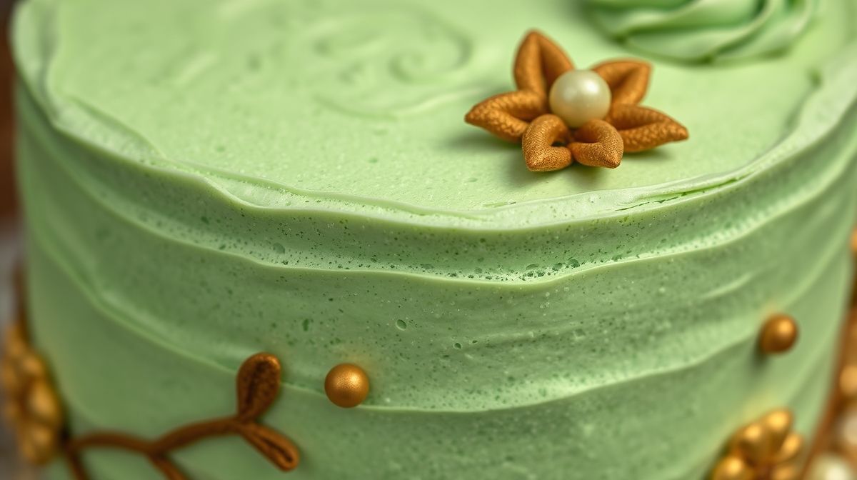 Close-up do mingau de milho-verde com textura cremosa, com colher e canela em pó polvilhada, fundo desfocado com decoração junina tradicional