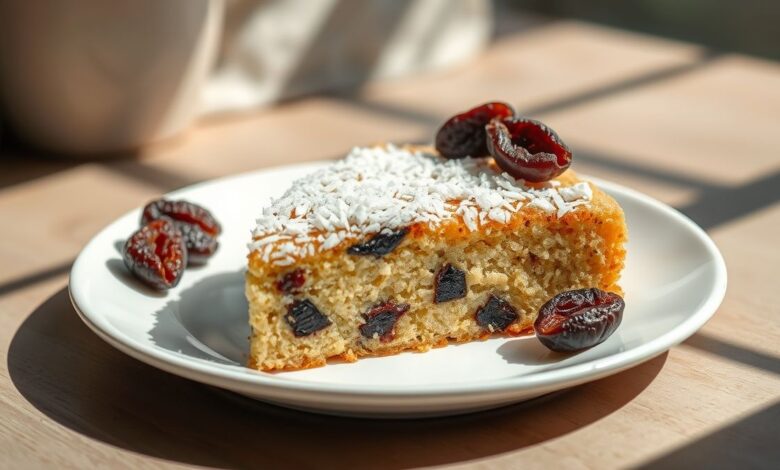 Bombocado fit dourado e úmido, servido em forminhas, pronto para degustar