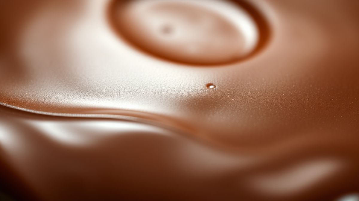 Close-up da sobremesa firme, com textura brilhante e cremosa, pronta para ser servida.