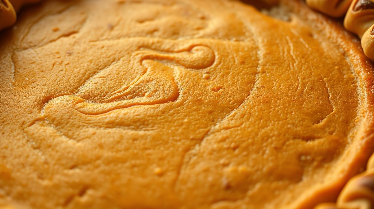 Close-up da torta pronta, com destaque para a textura cremosa do recheio.