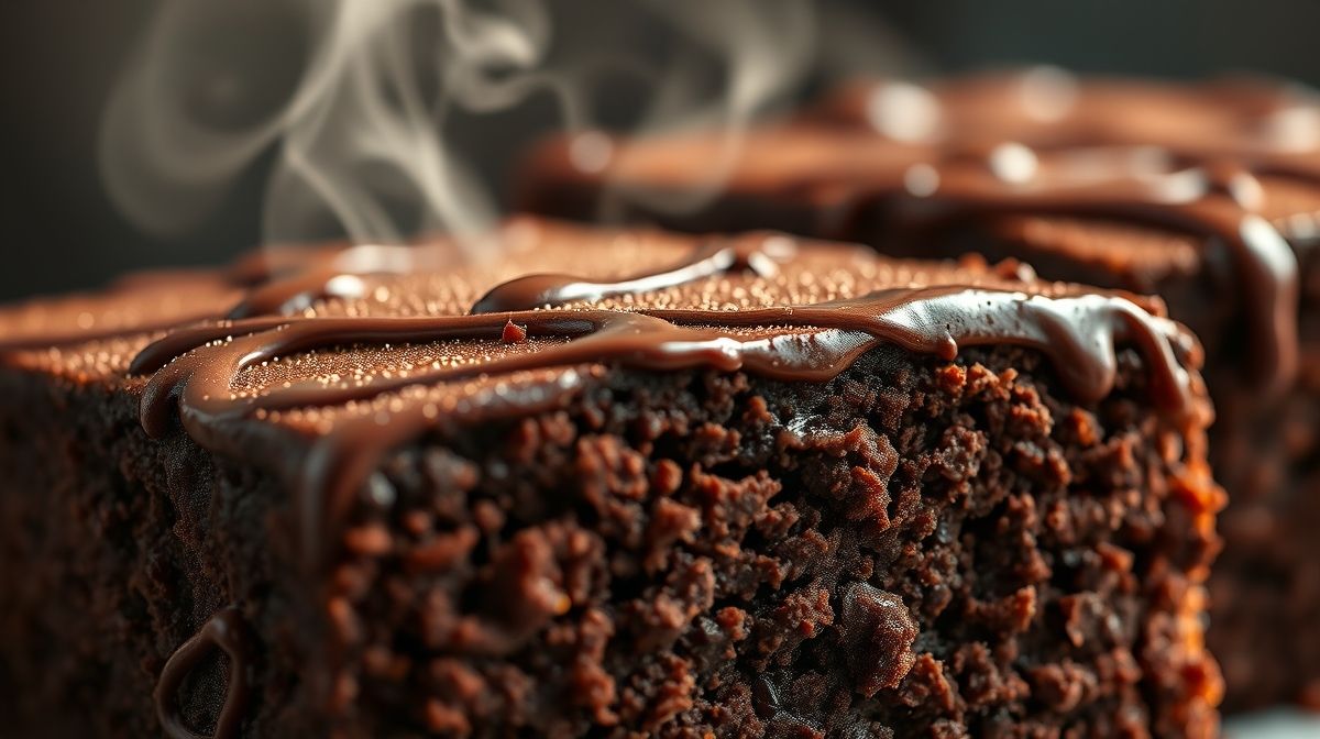 Close-up do interior do bolinho fit de chocolate, destacando textura fofinha