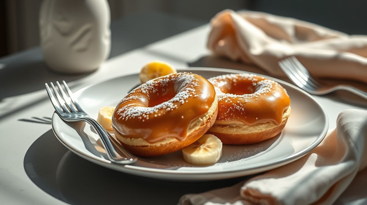 Donuts fit com banana assados na Air Fryer, macios, saudáveis e prontos para lanche ou pré-treino