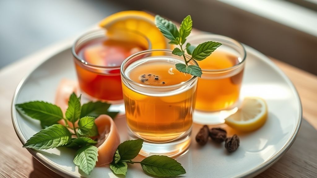 Xícara de chás poderosos que desintoxicam e emagrecem, servida de forma fresca e natural, pronta para consumo saudável