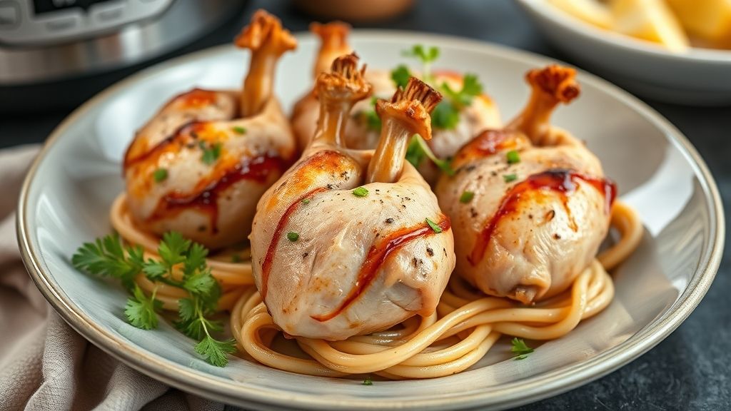 Coração de frango na panela de pressão pronto, macio e bem temperado servido em prato fundo com molho encorpado.