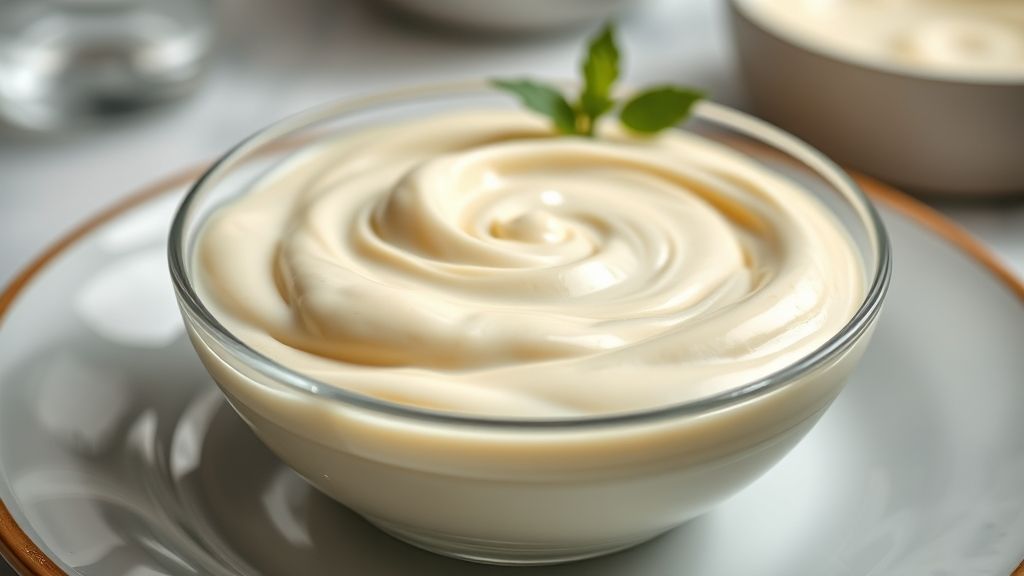 Creme de confeiteiro com leite condensado pronto em tigela de vidro, textura cremosa e brilhante, ideal para recheios de sobremesas.