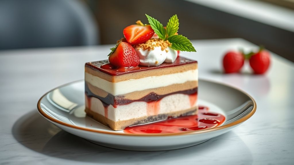 Creme Marido Gelado pronto em camadas cremosas de chocolate e creme branco, uma sobremesa irresistível e gelada.