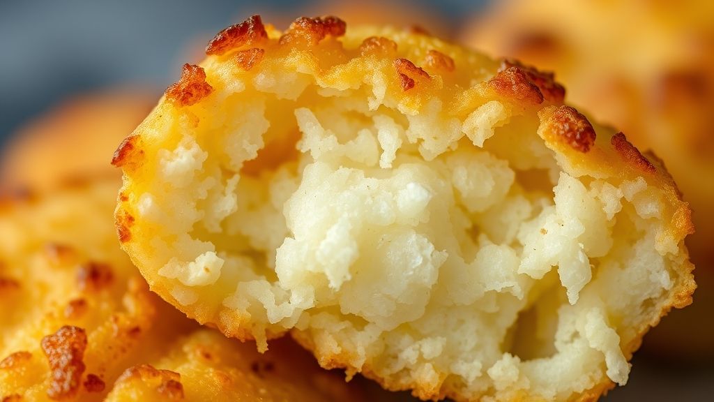 Close-up dos palitos de mandioca assada crocante, destacando a textura dourada e a maciez interna