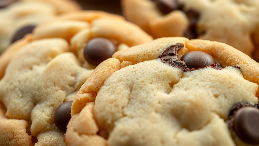 Close-up de biscoito marmorizado destacando a textura crocante e o contraste das cores