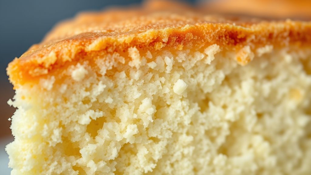 Close-up de uma fatia mostrando a textura leve e macia