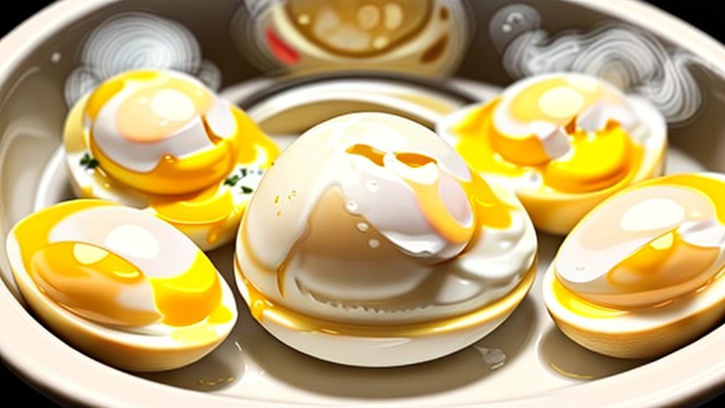 Close-up mostrando a gema amarela e a clara branca perfeita após o corte