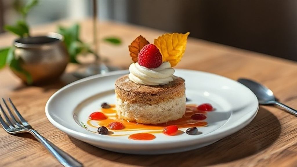 Taça de Doce Donzela pronto, sobremesa cremosa tradicional brasileira decorada com canela em pó