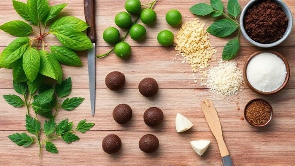 Visão de cima com leite condensado, creme de leite, chocolate em pó, manteiga e chocolate em moedas organizados