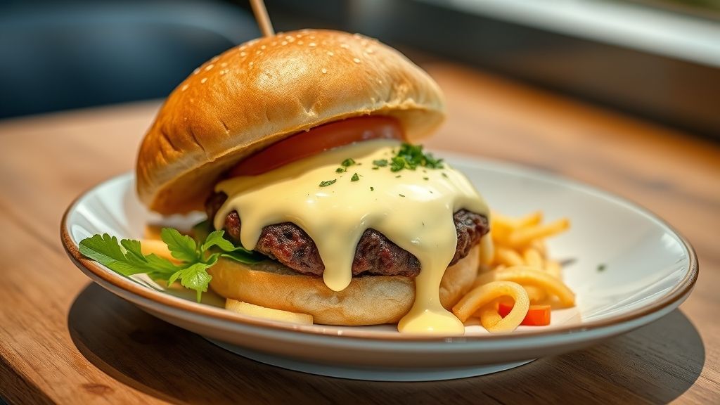Maionese de hamburgueria caseira cremosa em pote de vidro pronta para servir com hambúrgueres artesanais.