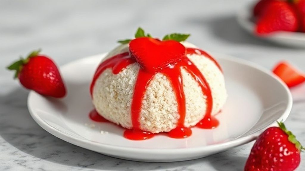 Morango do amor gourmet coberto com brigadeiro branco e calda vermelha crocante, servido em palito