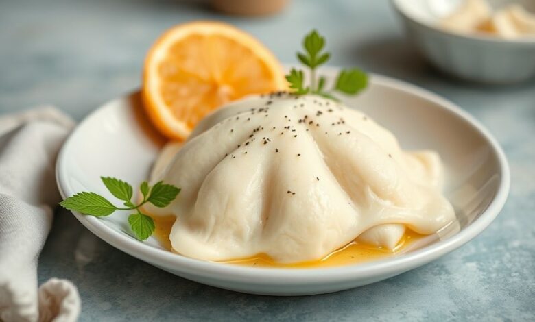 Pastéis dourados e crocantes com massa de mandioca servidos em prato rústico com molho de acompanhamento