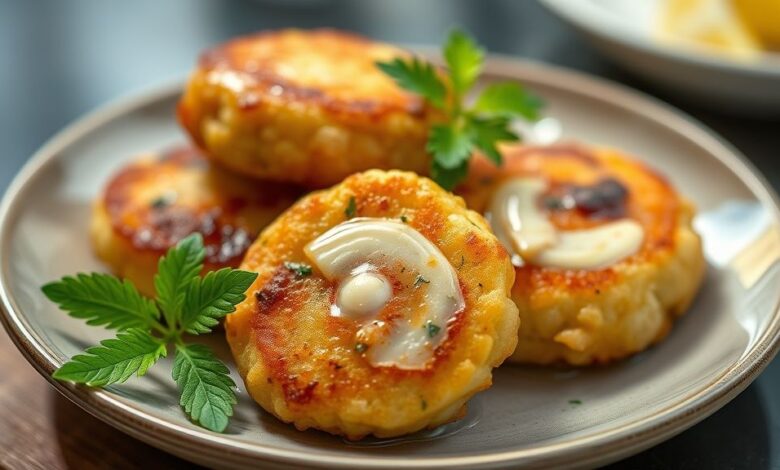 Bolinhos de chuva dourados e polvilhados com açúcar e canela, servidos em prato rústico, prontos para acompanhar o café