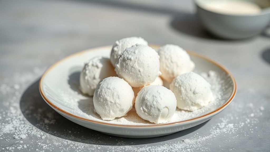 Brigadeiro de leite Ninho branco finalizado, cremoso e coberto com leite em pó em forminhas delicadas