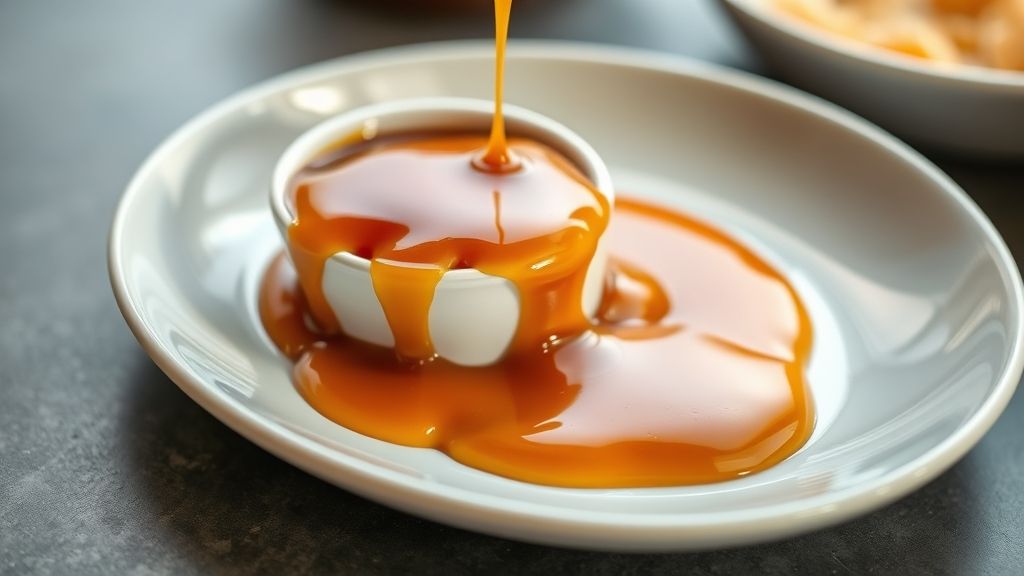 Caramelo caseiro perfeito em calda dourada e brilhante, textura lisa e sem cristalizar