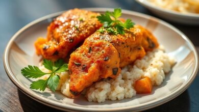 Coxinhas douradas, crocantes por fora e macias por dentro, servidas em prato rústico com limonada ao fundo