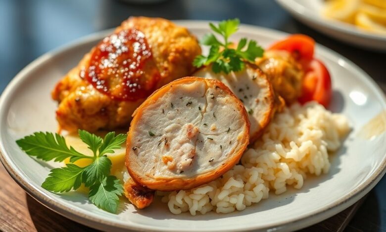 Coxinhas douradas, crocantes e bem modeladas servidas em prato de cerâmica com molho de pimenta ao lado