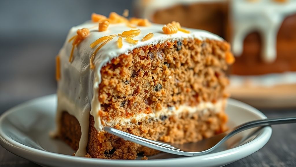 Close-up do bolo de cenoura sem óleo mostrando textura macia e cobertura brilhante de chocolate