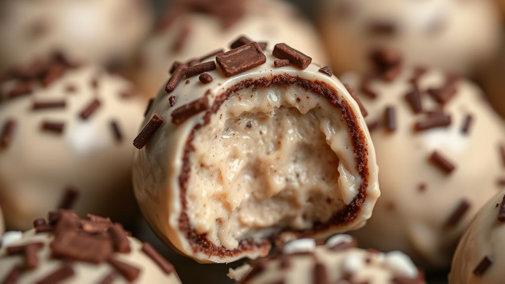 Close-up do brigadeiro de travessa finalizado, destacando a textura cremosa e o granulado por cima