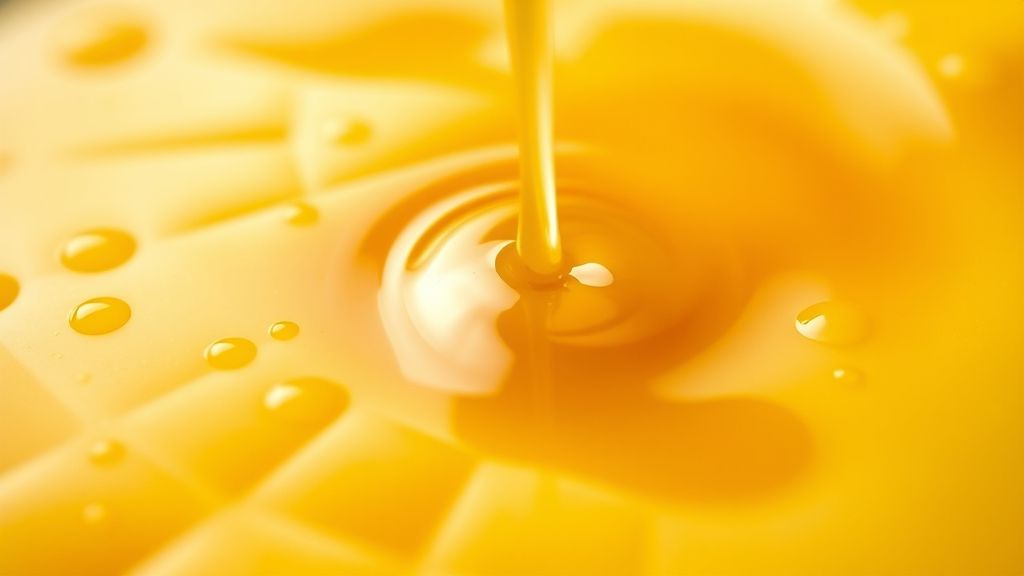 Close-up do doce de queijo finalizado, mostrando o brilho da calda e a textura macia