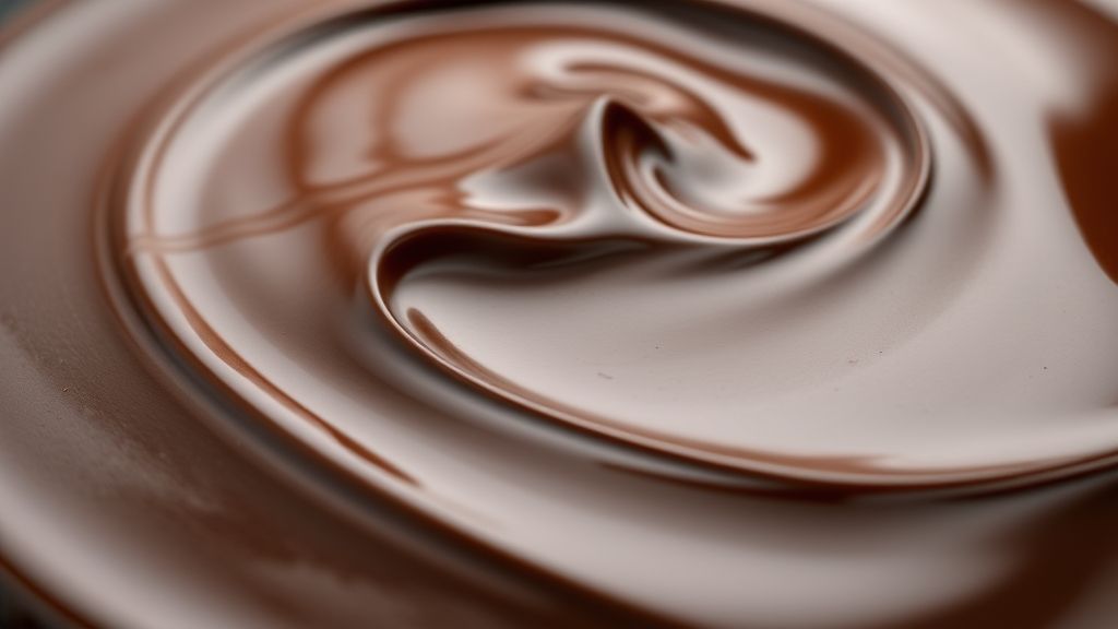 Close-up do ganache liso e brilhante sendo espalhado com espátula sobre um bolo