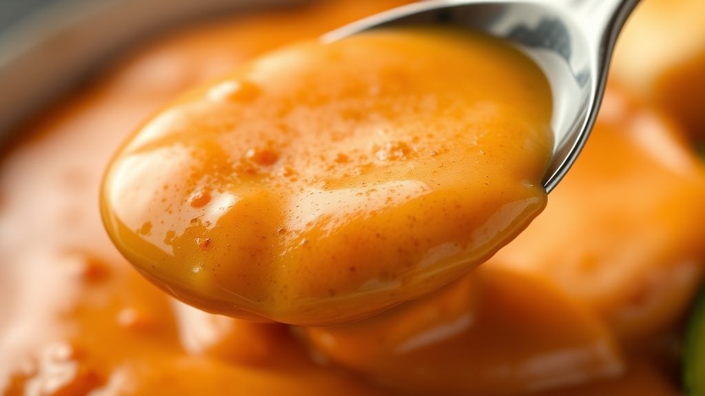 Close-up mostrando a textura cremosa do molho de alho recém-preparado em tigela branca