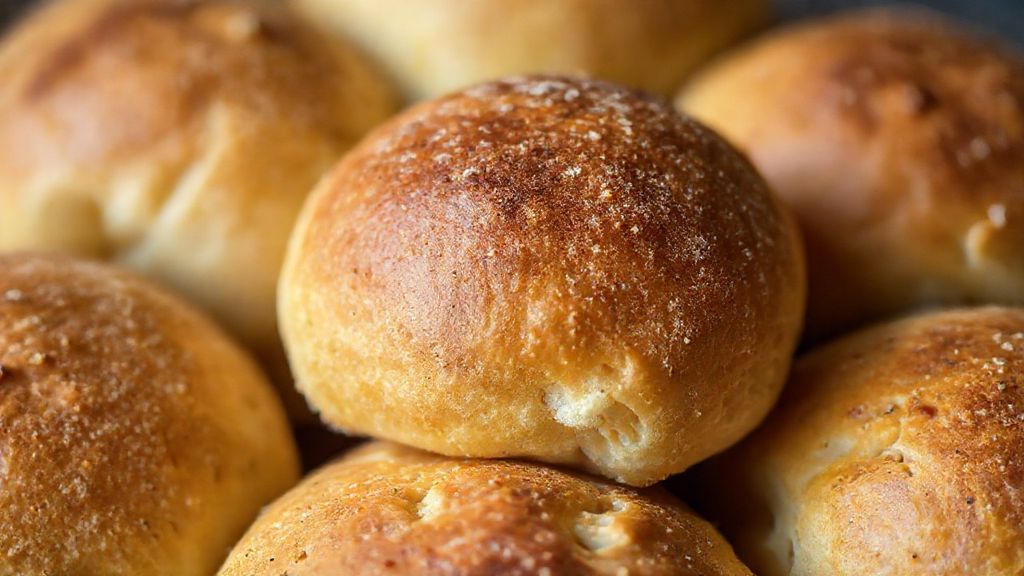 Close-up do pão de queijo sem glúten mostrando o interior macio e a casquinha dourada