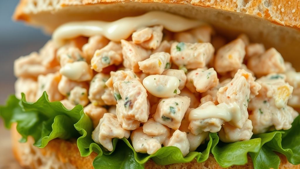 Close-up do sanduíche natural cortado ao meio, mostrando o recheio cremoso e colorido