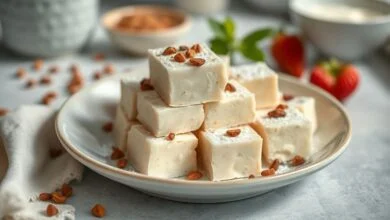 Bolinhas de doce de leite ninho caseiro em forminhas coloridas, com textura cremosa e acabamento delicado