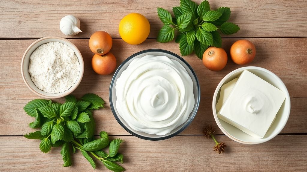 Ingredientes separados e organizados sobre bancada: leite, manteiga, açúcar, chocolate em pó e baunilha.