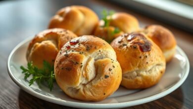 Pães franceses dourados, com casca crocante e miolo leve, servidos em uma cesta rústica.