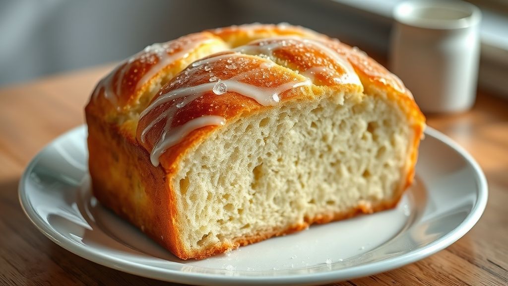 Pão dourado e brilhante recém-assado com casca crocante e aspecto de padaria artesanal