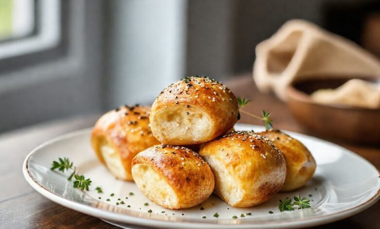 Pãezinhos de queijo sem glúten dourados e macios servidos em uma cesta sobre uma mesa rústica