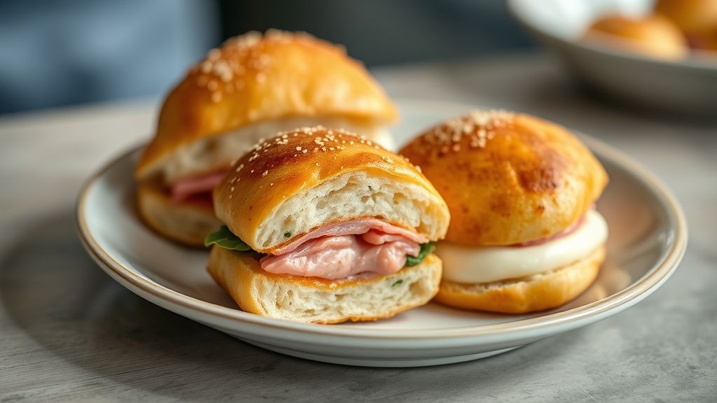 Pastéis dourados e crocantes preparados na sanduicheira, servidos em prato rústico.