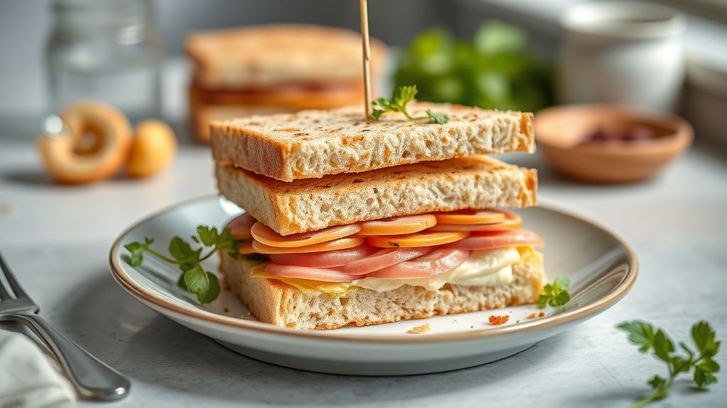 Pastel de 3 ingredientes na sanduicheira dourado e crocante servido em prato branco