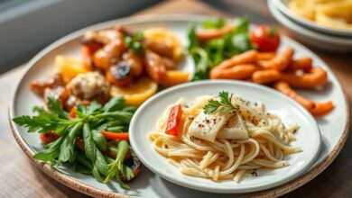 Variedade de refeições prontas, servidas em tigelas e pratos coloridos, ideais para o dia a dia