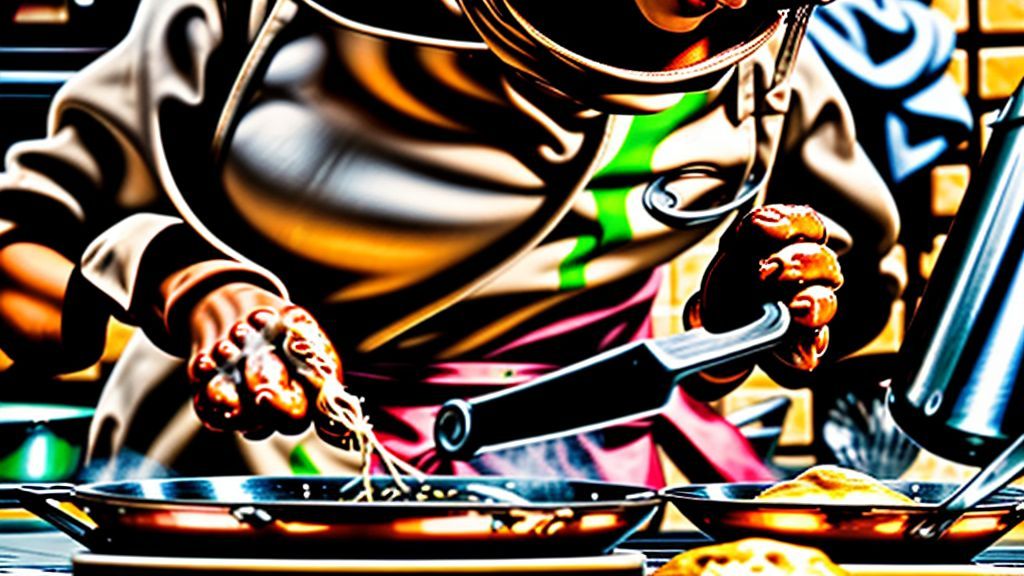 Mãos moldando bolinhos com colheres sobre uma panela com óleo quente durante o preparo