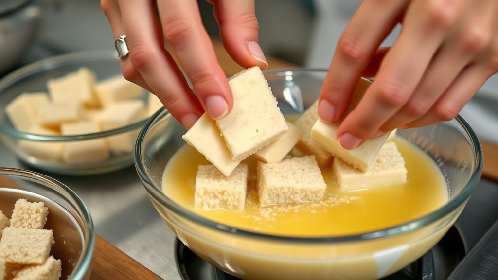 Mãos empanando pedaços de queijo coalho antes da fritura