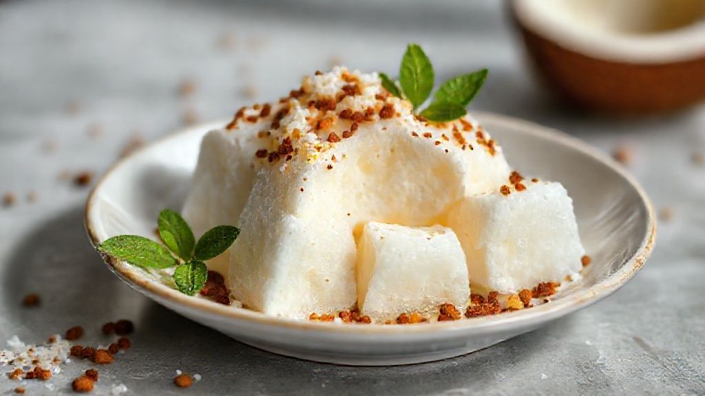 Beijinho cremoso pronto em forminhas de papel, com coco ralado e cravo decorando o topo