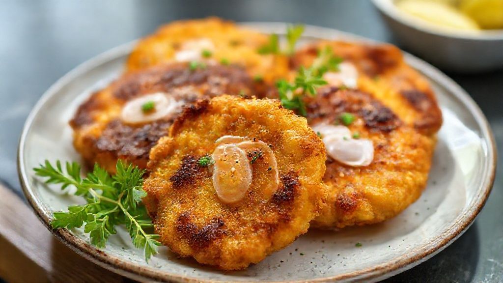Bolinho de chuva na air fryer dourado e crocante servido em prato branco, polvilhado com açúcar e canela