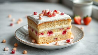 Bolo temático colorido com cobertura cremosa de leite ninho e decoração de balas Fini