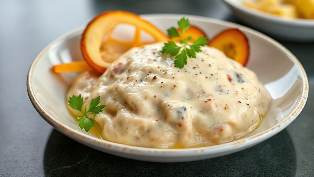 Fatia de bolo pega marido cremoso dourado com coco por cima, textura macia e úmida