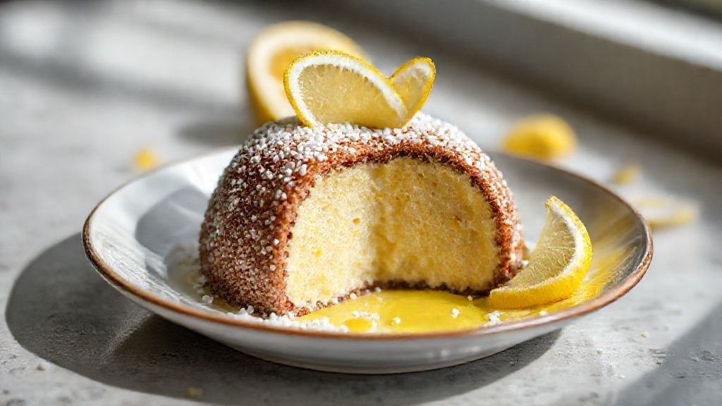 Brigadeiro de limão sem açúcar pronto, com acabamento em raspas de limão, textura cremosa e aparência refrescante